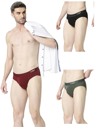 VIP Men's Cotton Briefs (Pack of 5) (VP-MI-BF-SKMPY-10P-L-PO5_Pack of 5