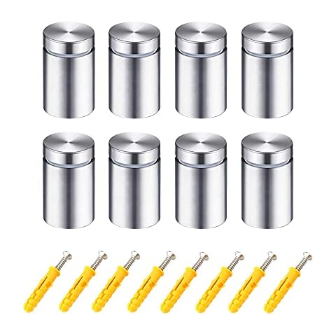 Sign Standoff 3/4"x 1", Store Sign Holders Screws, Stainless Steel Wall Standoff Mounts Glass Acrylic Nail, Pack of 8 Cover