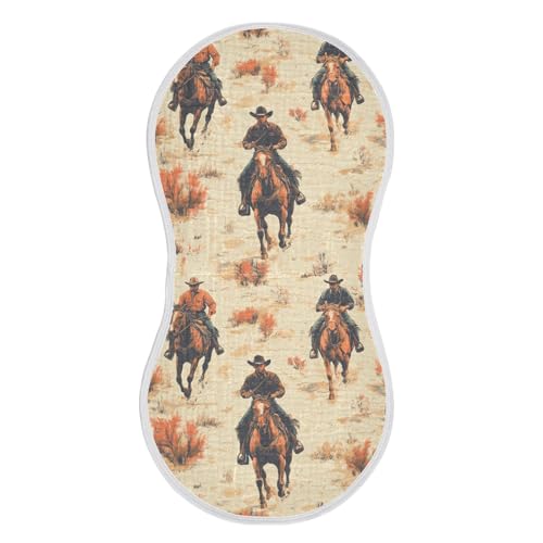 xigua Cowboys Pattern Baby Burp Cloths for Newborn Boys and Girls 4 Pack, Soft & Absorbent Cotton Baby Burp Cloth, Baby Washcloths, Newborn Towel, Burp Rags