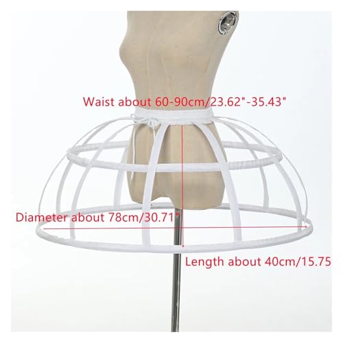 Women Hoop Skirt Crinoline Skirt Petticoat Bustle Ball Gown Dress White3