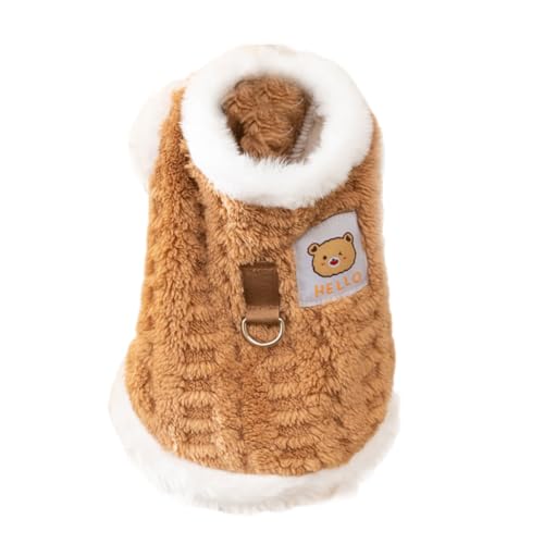 Souher 犬の服 ハイネック パーカー もこもこ 暖かい 裏起毛タンクトップ ペット服 ドッグウェア 秋冬 防寒 コート 犬猫洋服 ペット服 小型犬 中型犬 厚手 防寒 保温 わんこ用 仮装 (Dリング付き)