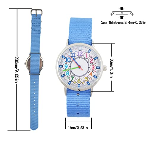 Bigbangbang Kids Analog Watch， Learning Time Watch, First Watch Soft Cloth Strap,Read time Study Time Todder Watch,Kindergarten Learn Time Watches,Pink Girl Watch， Girls Ages 7-10…4