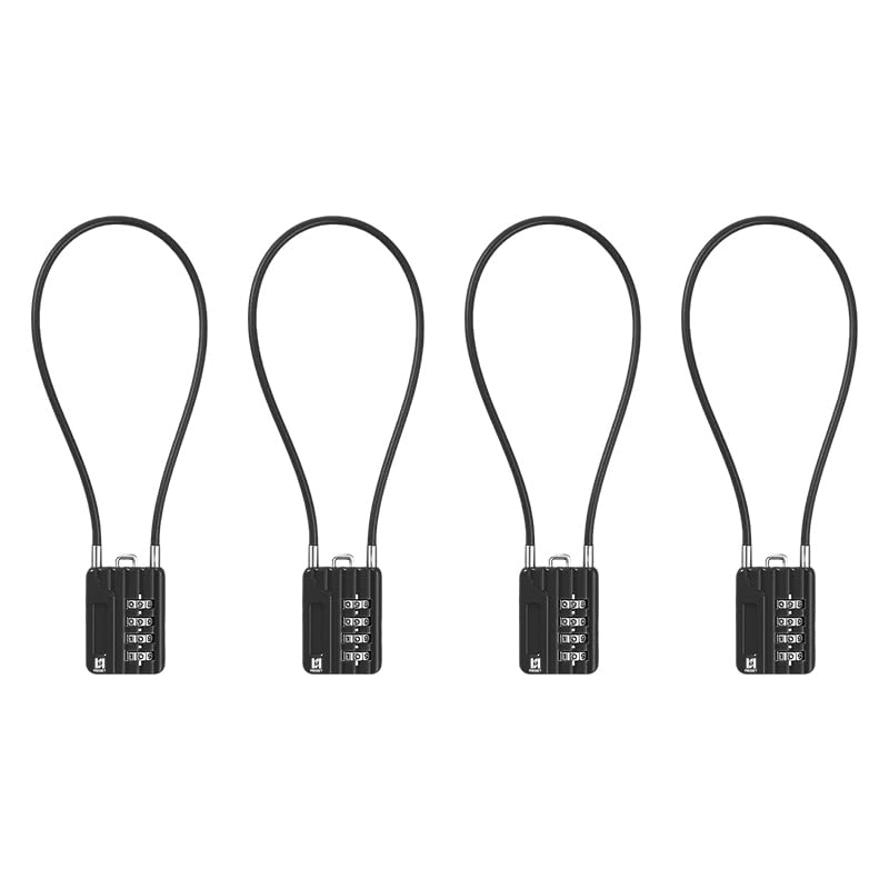 Candado de cable flexible de 30cm con combinación de 4 dígitos para tapa de bote de basura