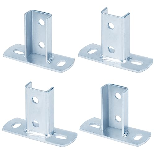 heneng 4 Pcs Shallow Strut Post Base for 13/16" x 1-5/8" Single Channel