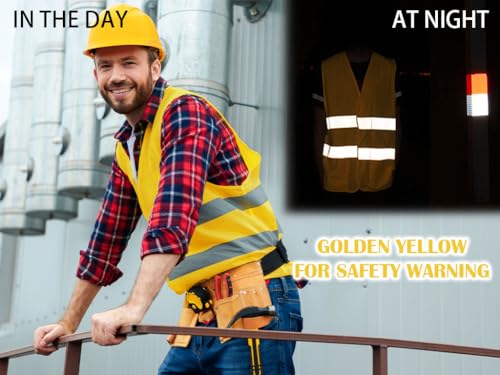 Hitopin 10PCS Reflective High Visibility Vests, Hi Vis Safety Vests, High Vis Jacket with 2 Reflective Strips - Image 3