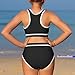 Girls Swimsuit Two Piece High Waist Athletic Bottoms Girls Bathing Suit Cute Fashion Sports Beach (Black, 11-12 Years)