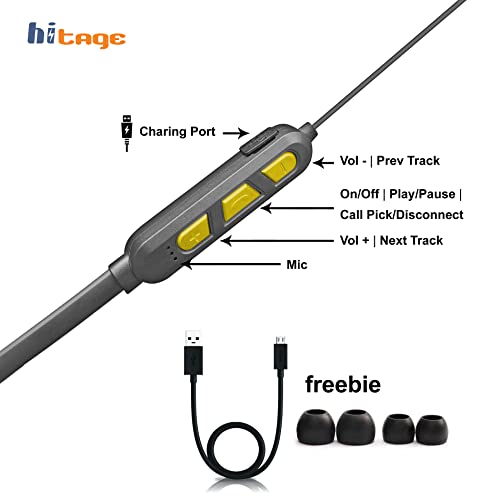 Image of Hitage NBT-7676 Platinum Series 12 Hours Music Playtime 16 Hours Talktime Portable Sports Running Sweatproof Neckband Headset