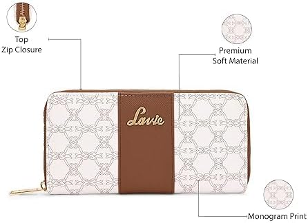 MONO Signature Zip Around Wallet for Women – Elegant Compact Purse with Card Slots & Cash Organizer – Everyday Luxury Wallet