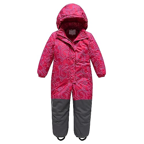 linboo Unisex Kinder Schneeanzug mit Kapuze Gefüttert Skioverall...
