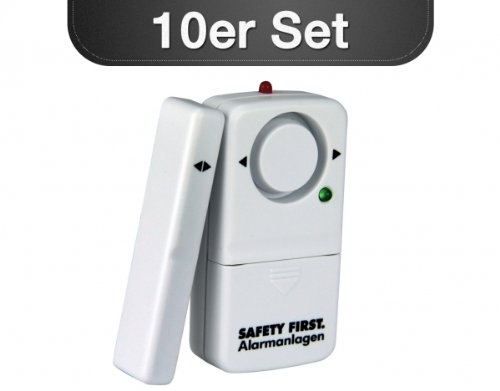 Preisvergleich Produktbild 10er SET Fensteralarm WEIß Fenstersicherung Türsicherung Einbruchschutz Safety First