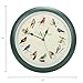 Mark Feldstein, Audubon Singing Bird Wall Clock, 13 Inch, Green
