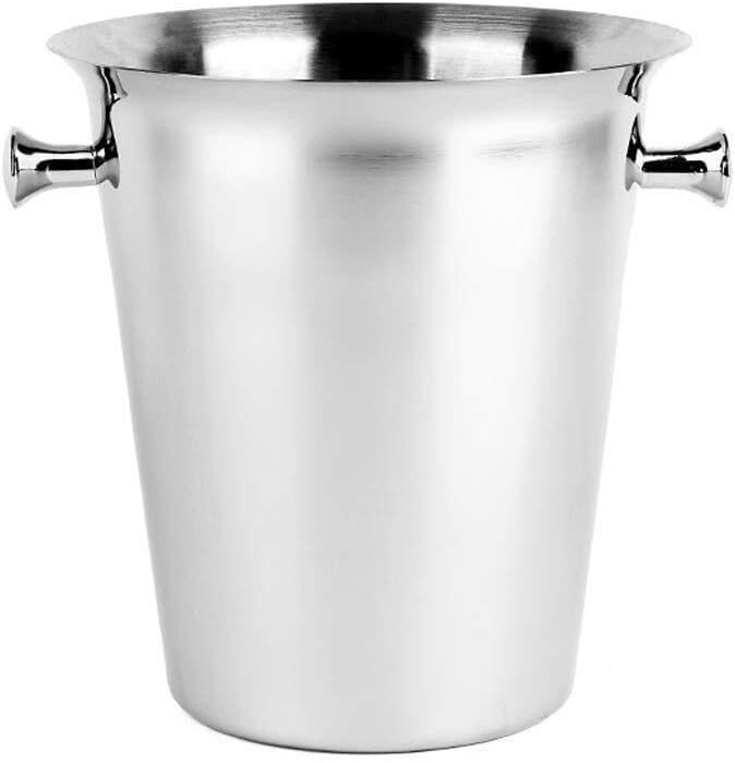 Stainless Steel Ice Bucket with Lid Tongs, Double Wall Insulated, Portable Beverage Cooler for Wine, Champagne, Cocktails, Perfect for Parties Events
