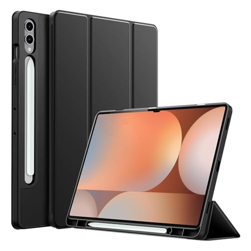 Image of TechTrendz Smart Trifold Flip Case for Samsung Galaxy Tab S11 Ultra 14.6 inch[SM-X930, SM-X936B] Support S Pen Magnetic Attachment Shockproof Stand Flip Cover Compatible for S11 Ultra (Black)