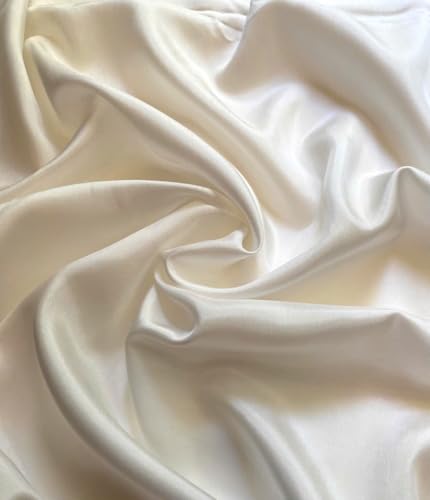 100% OffWhite Mulberry Silk Fabric by The Yard – Ivory