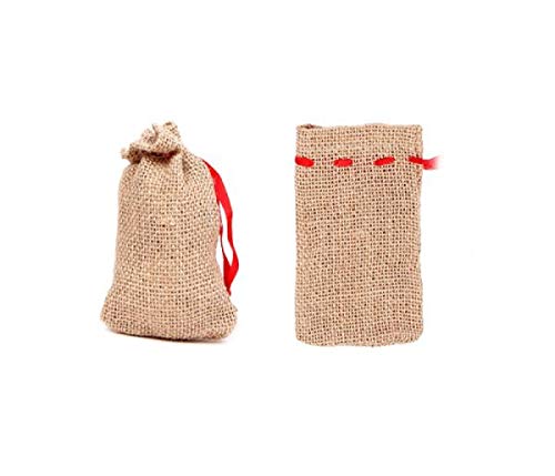 Alsino JS-01 Lot de 12 sacs en toile de jute pour calendrier de l'avent 12 x 8 cm pour bricoler et remplir des cadeaux Taille Unique