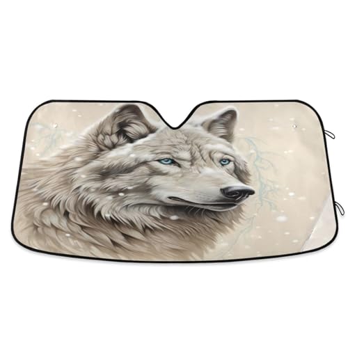 Couverture pare-brise loup pour protéger votre SUV du soleil au camping ou au travail