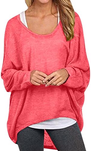 Slouchy Sweaters for Women 2024 Oversized Batwing Sleeve Boho Blousers Loose Off Shoulder Holiday Pullover Tops