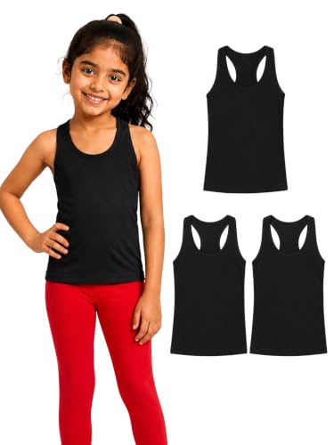 Image of KiddoPanti Girls Chest Printed Sleeveless Rib Racer Back Tank Top
