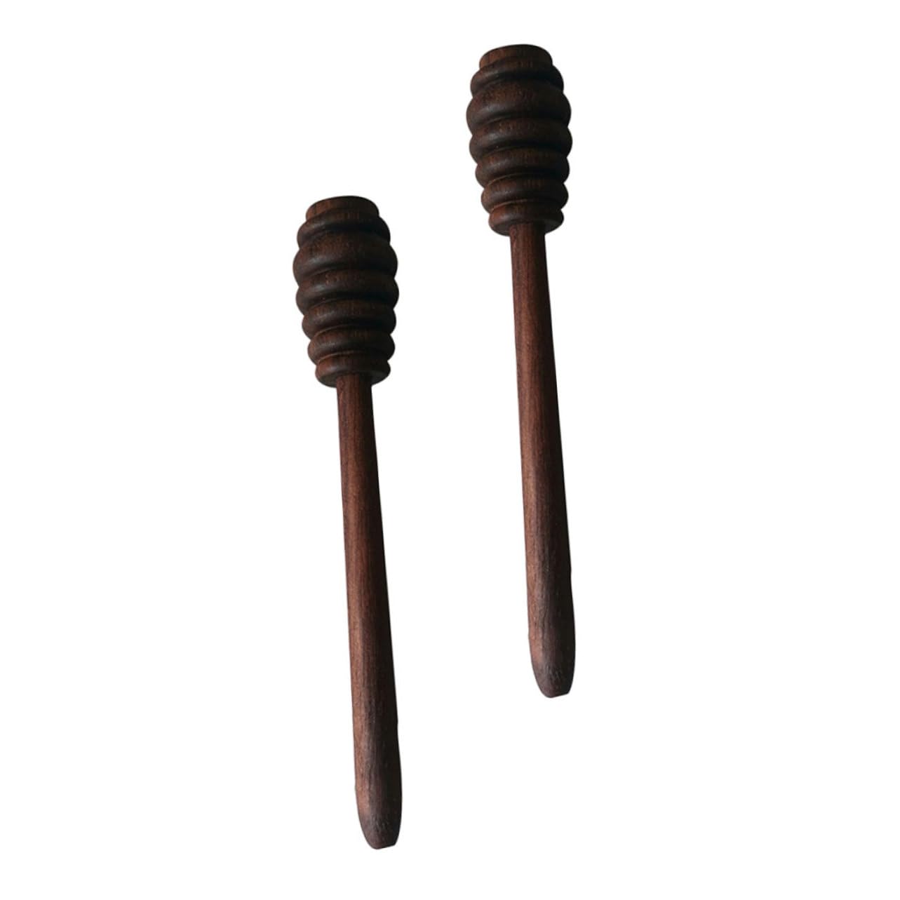 VANZACK Honey Stir Stick Set 2pcs Walnuts Honey Comfortable Handle for Stirring Honey Jam