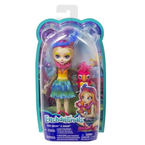 Muñeca Enchantimals Peeki Parrot con Figura Animal miniatura 5