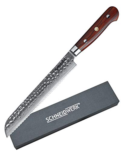 SCHNEIDWERK Cuchillo para pan de damasco, cuchillo de cocina, 22 ...