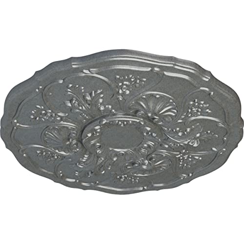 Image of Ekena Millwork CM22CNPLS 22 OD x 1 1 /2 P Cornelia Ceiling Medallion (fits Canopies up to 4 inch), Platinum