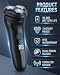 Men’s Electric Shaver, USB Rechargeable Cordless Razor with LED Display, Dual-Track Blades, IPX5 Waterproof Wet & Dry Use, Pop-Up Trimmer & Travel Lock, 90-Min Runtime Grooming Kit Gift for Men