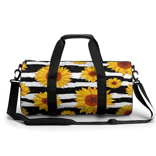 Sac de voyage sac week-end tournesols rayés compact et léger