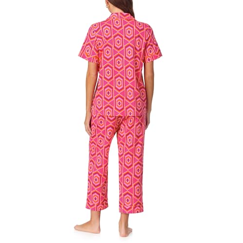 Image of Bed Head PJs Womens Matching Pajamas - Soft Organic Cotton Button Down PJ Shirt & Cropped Pants Set - Loungewear & Sleepwear