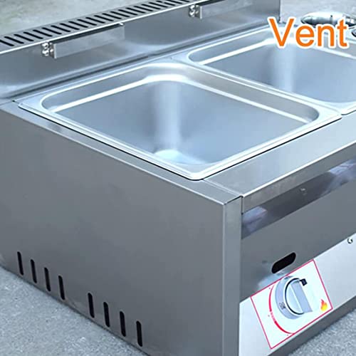 Edelstahl Fritteuse,6L/12L Gas Fritteuse, Edelstahl Fett Friteuse mit abnehmbarem Korb, Chip Friteusen einstellbare Feuerkraft für zu Hause und gewerblich,6L+6L+6L – Bild 4