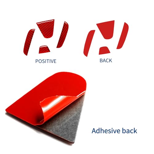 Image of SUNJIKA Compatible with Carbon Fiber Car Trunk Rear Tailgate Trim Sticker Car Back Badge Decal Accessory for Honda CRV 2017 2018 2019 2020 2021 2022 4PCS (Red)