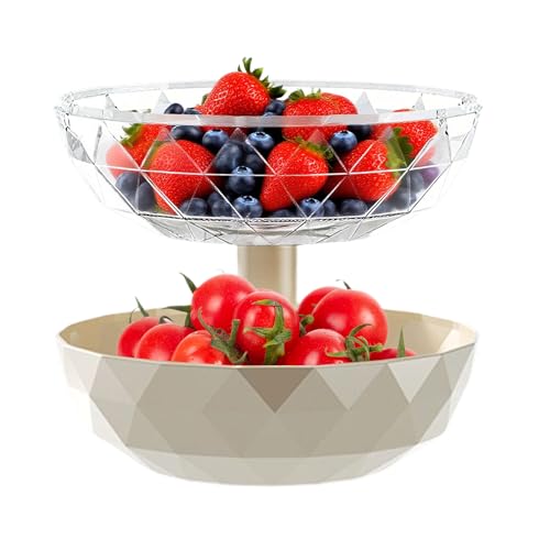 Obst-Gemüseschale mit 2 Ebenen, Obstschalenständer, abnehmbare...