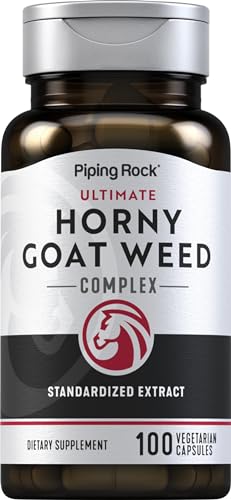 Piping Rock Horny Goat Weed for Men | 100 Capsules | Ultimate Complex Extract Supplement | Vegetarian, Non-GMO, Gluten Free