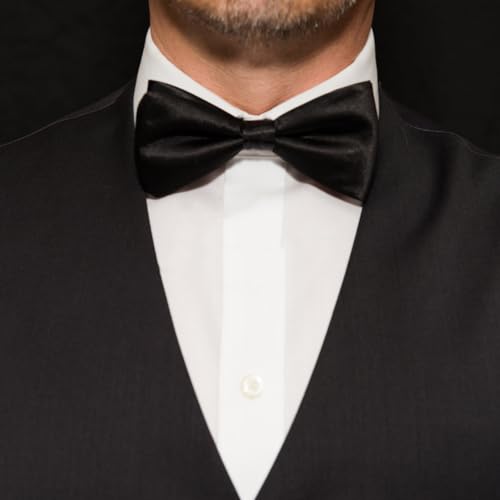 Set de accesorios para esmoquin hombre, 2 corbatines y 2 fajas negras miniatura 4