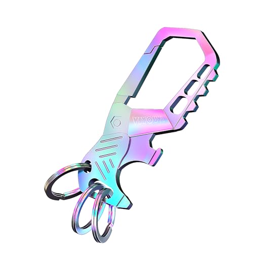 Image of Heavy Duty Keychain,Car Key Keychains,Bottle Opener Carabiner,Stylish Family Keychain with Bottle Opener and 3 Keyring (Multicolor)