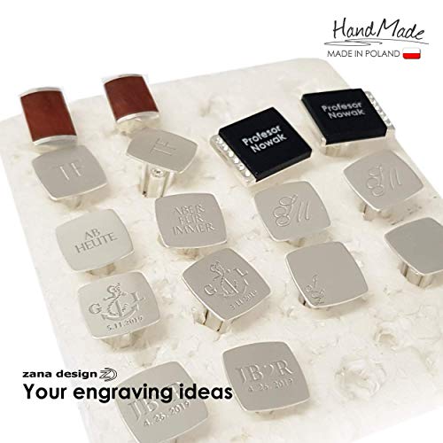 Mancuernillas de ancla de plata 925 personalizadas miniatura 6