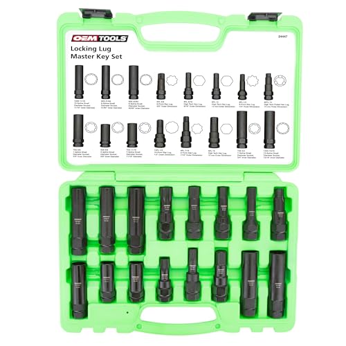 OEMTOOLS 16-Pc Lug Nut Socket Set, Impact Socket Set Removes Aftermarket Lug Nuts, Prevents Wheel Damage, Scratch-Free Removal