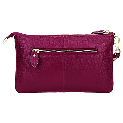 Image of Uromee Genuine Leather Wristlet Wallet Clutch Purses with Detachable Chain