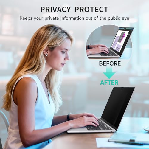 Image of Magnetic Privacy Screen for MacBook Air /Pro 13 Inch (2016-2022, M1, M2),Removable Anti Glare Blue Light Filter for Mac 13.3In Laptop Privacy Filter Shield Protector