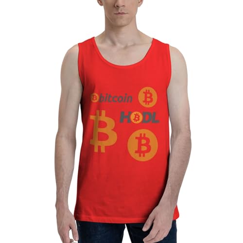 Bitcoin Logo HODL BTC Crypto Cryptocurrency Men's Tank Top Shirt Cotton Waistcoat Cool Bodybuilding T-Shirts