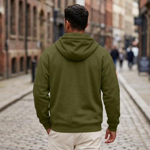 Mens Zip Up Hoodie Tactical Hoodie Fleece Comfy Sweatshirt Zipper Pockets - image 4