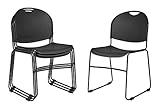 OEF Furnishings Plastic Stack Chair, Black