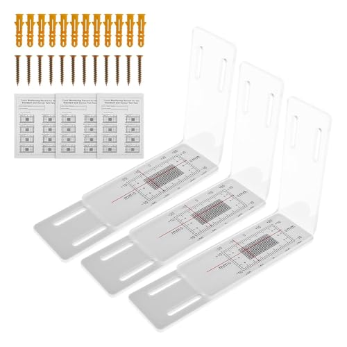 Joasaca 3 Stück Rissmonitor, Rissüberwachung Zur Aufzeichnung Von Betonrisse, Eckenrissmonitor für die Standard- und Eckenrisse