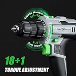 20V Cordless Drill Set with 2.0Ah Battery & Charger, Electric Power Drill Tool,3/8" Keyless Chuck, 2-Speed + 355 In-Lb Torque, (Gray) - Image 2