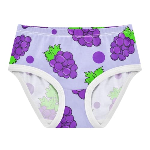 Cotton Girls Underwear Toddler Cute Purple Grape Leaves Panties for Girl Print Briefs Undies Kids 2t