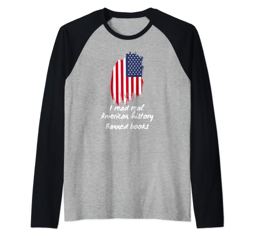 I Read Bann-d American History Books Novelty Raglan Baseball Tee