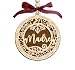 TTHDesigns Madre Wooden Ornament 2 Layer - Christmas Tree Hanging Decoration - Rustic Family Holiday Keepsake - Seasonal Festive Ornament for Home Celebration and Winter Decoration