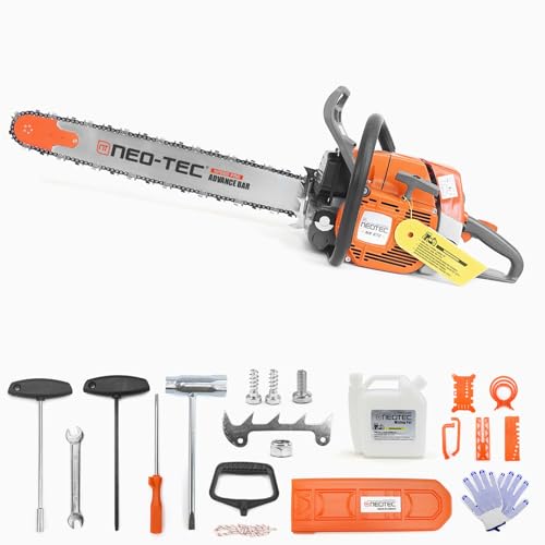 NS872 72cc Gas Chainsaw with 24 inch Bar Chain 3.6KW 4.9HP 2-cycle Motosierra de Gasolina All Parts Compatible with G372 MS 038 380 381 Magnum for Forest Garden Farm Tree Wood Cutting