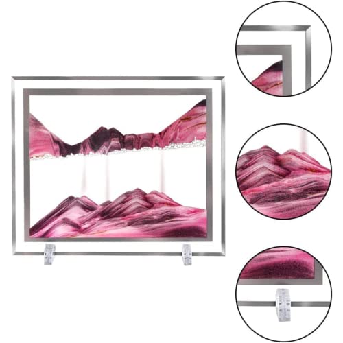 Image of NYRWANA Sand Art, Moving Sand Art,Sand Art Decor Picture Glass Liquid Wall Painting, 3d Deep Sea Sandscape Natural Landscape in Motion Display with Flowing Sand Frame for Home Decor, Diwali Gift Item, (12 inch, Pink)
