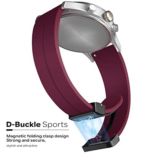 Image of Magnetic Watch Band 16mm 18mm 19mm 20mm 22mm - Quick Release - Skin-Friendly Soft Silicone Sport Watch Band for Men Women, Magnetic Folding Clasp Silicone Strap